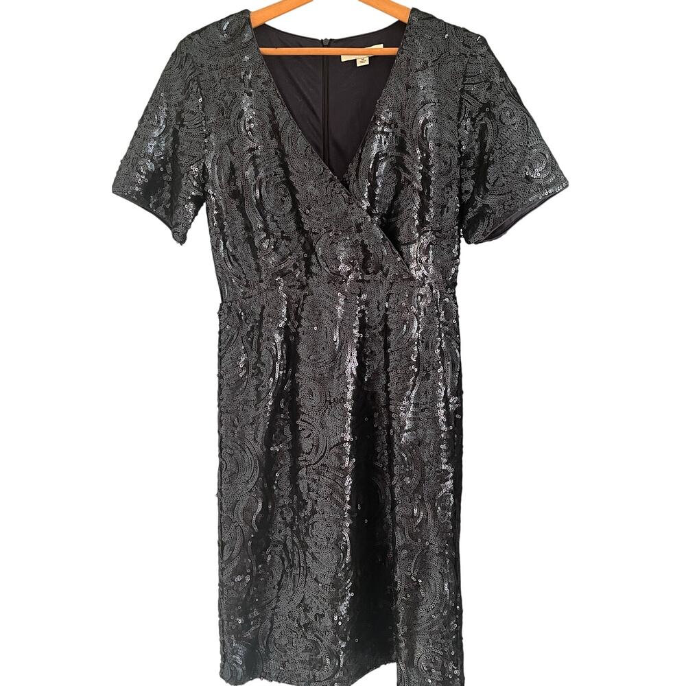 Women's Francesca's Dark Blue Sequin Holiday Party Cocktail Formal Dress Size M